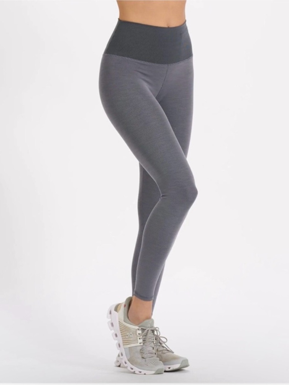 Vuori Lux Rib Leggings Gray High Rise Yoga Pants Activewear Size S